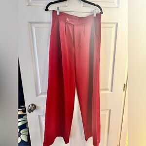 Jessy B Stylish Red Wide-Leg Pants Medium